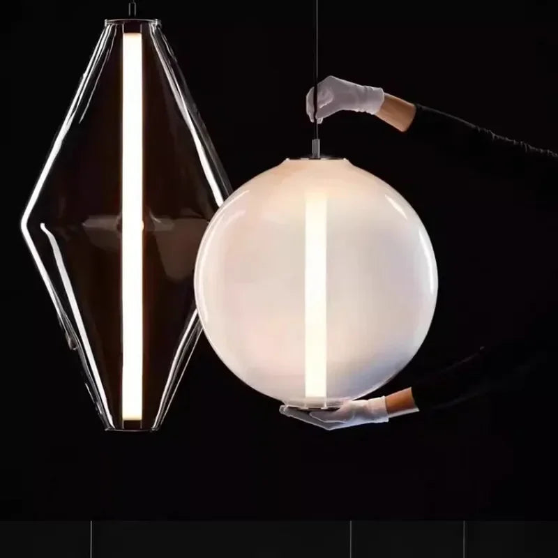Pure Nordic Glow - Lampadario Sospeso in Vetro Minimalista