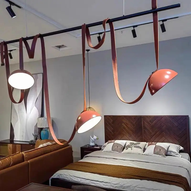 Lampada a Sospensione in Pelle Artificiale – Eleganza Moderna per la Tua Casa