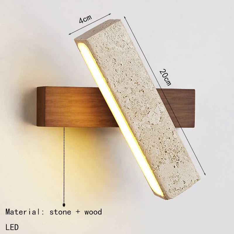 Applique da Parete in Pietra Naturale e Legno - Eleganza e Raffinatezza per Ogni Ambiente