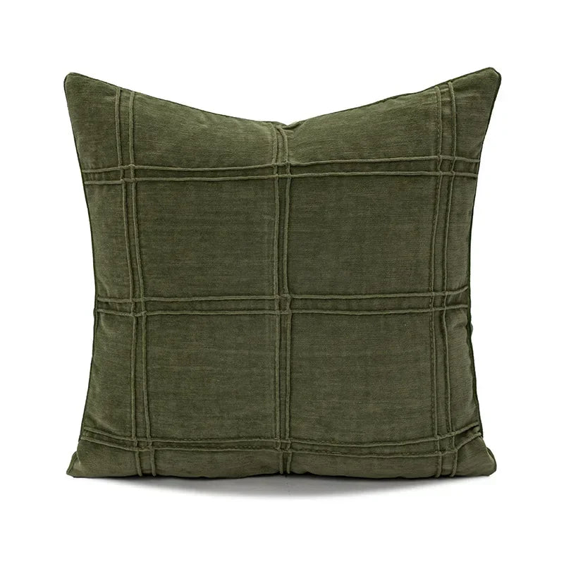 Federa per Cuscino Verde di Fascia Alta - Design Moderno con Texture Geometrica