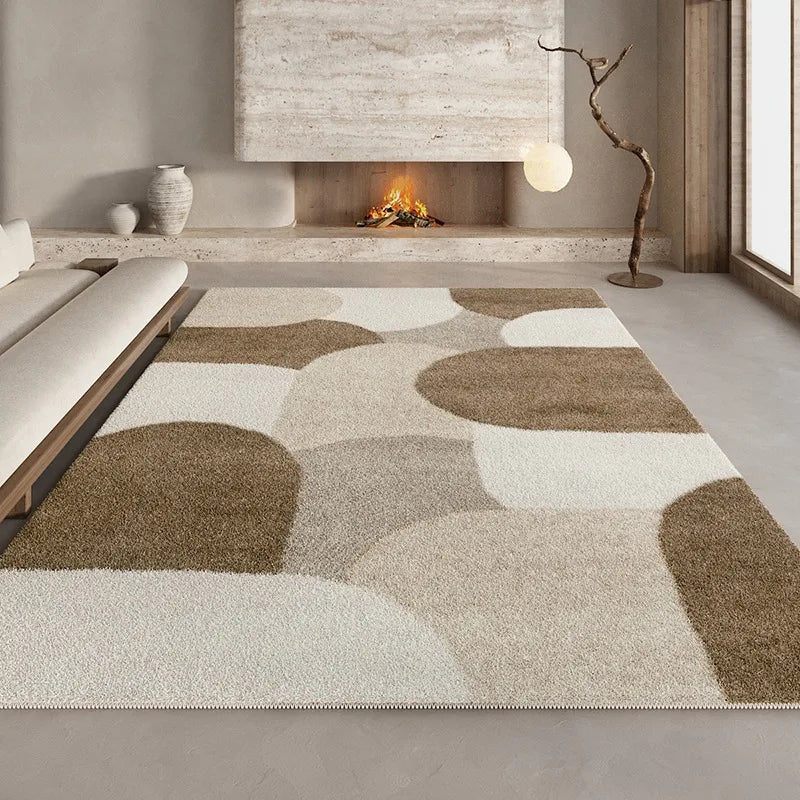 Tappeto Geometrico Crema e Marrone - Eleganza e Comfort per Ogni Stanza