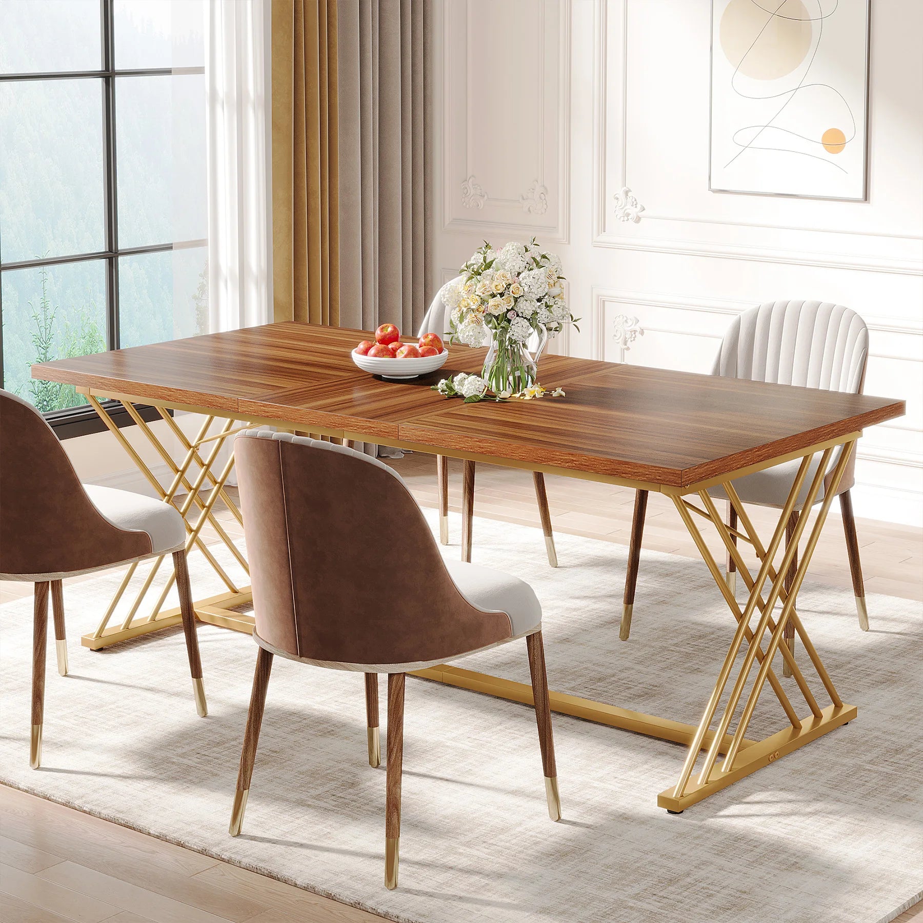 Tavolo da Pranzo Industriale da 63 Pollici – Design Robusti e Funzionale per 4-6 Persone