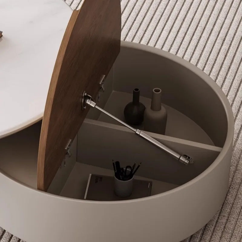Tavolino da Caffè Rotondo Girevole - Eleganza e Funzionalità per Ogni Ambiente