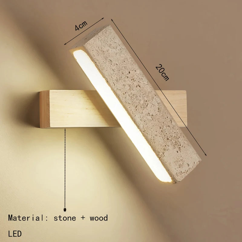 Applique da Parete in Pietra Naturale e Legno - Eleganza e Raffinatezza per Ogni Ambiente