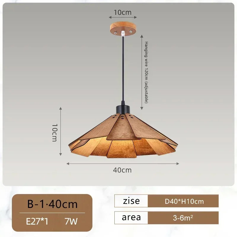 Lampada a Sospensione Retrò in Legno - Eleganza e Stile per Ogni Ambiente