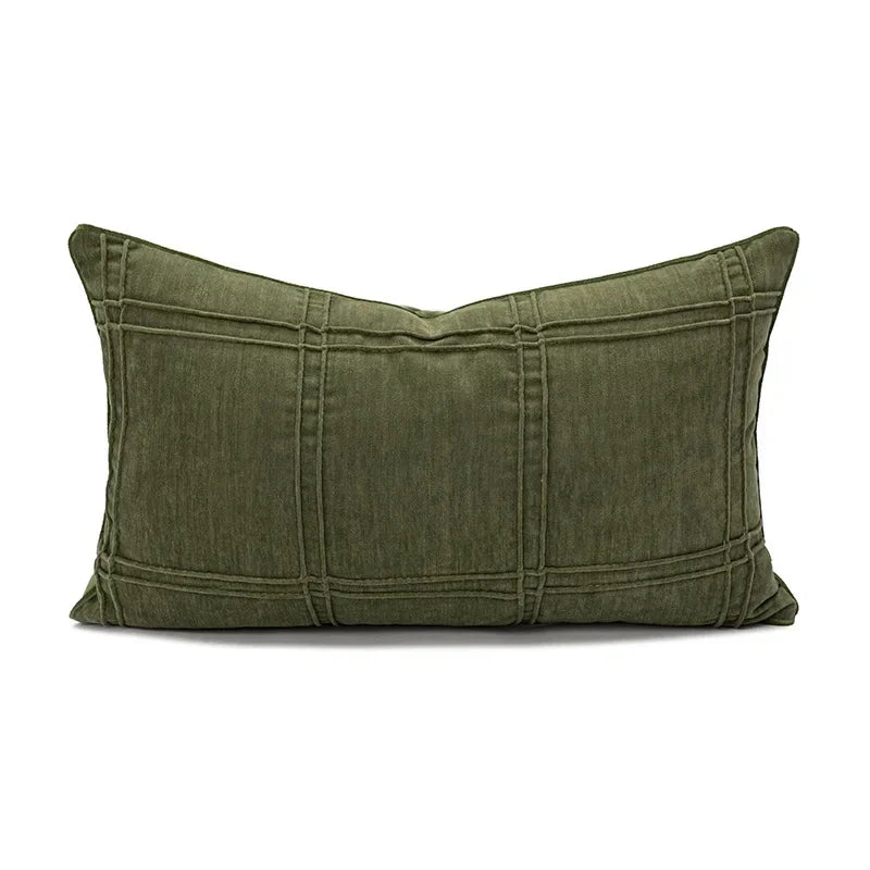 Federa per Cuscino Verde di Fascia Alta - Design Moderno con Texture Geometrica