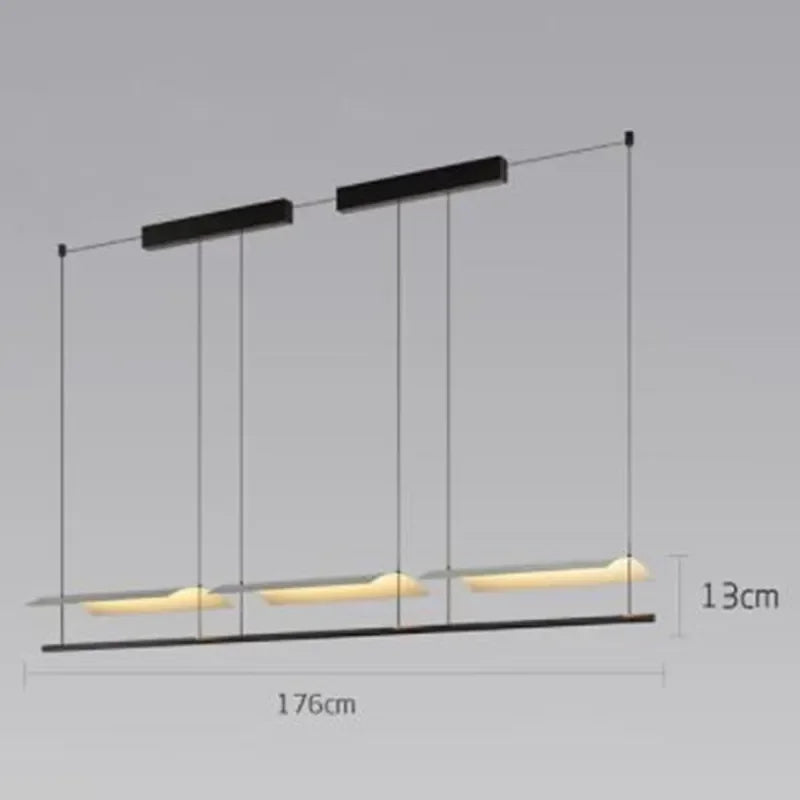 Lampadario Minimalista Scandinavo - Design Lungo e Moderno per Ristoranti e Uffici