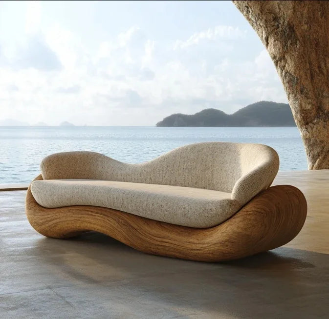 Divano Curvo in Teak - Eleganza e Comfort per il Tuo Spazio Esterno