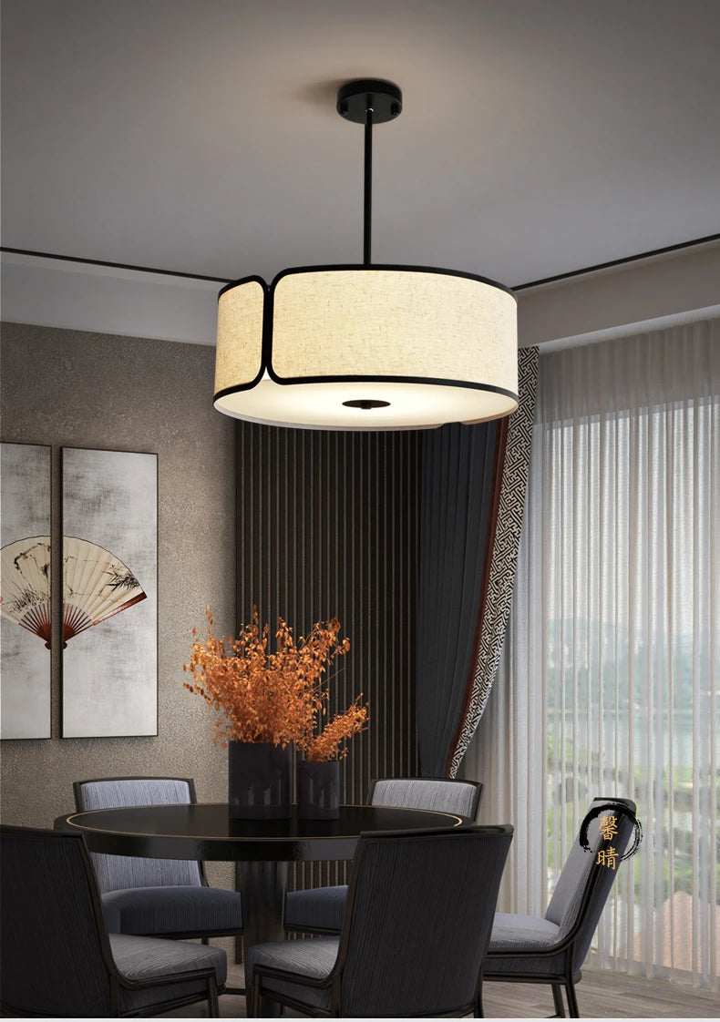 Lampadario Circolare in Tessuto: Design Zen e Moderno per la Tua Casa