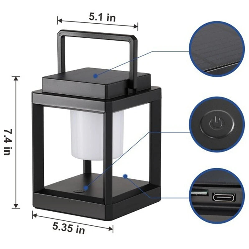 Luce Solare USB Pieghevole e Impermeabile - Lanterna da Campeggio Multifunzione