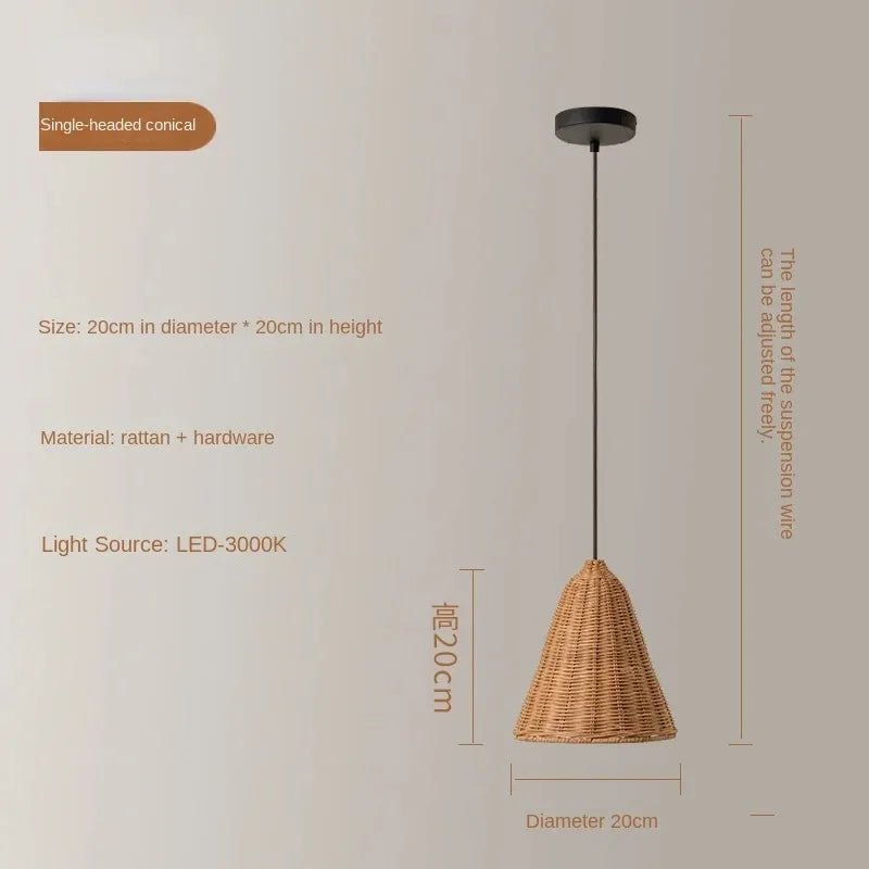 Lampada Wabi Sabi in Rattan - Design Giapponese Intrecciato a Mano