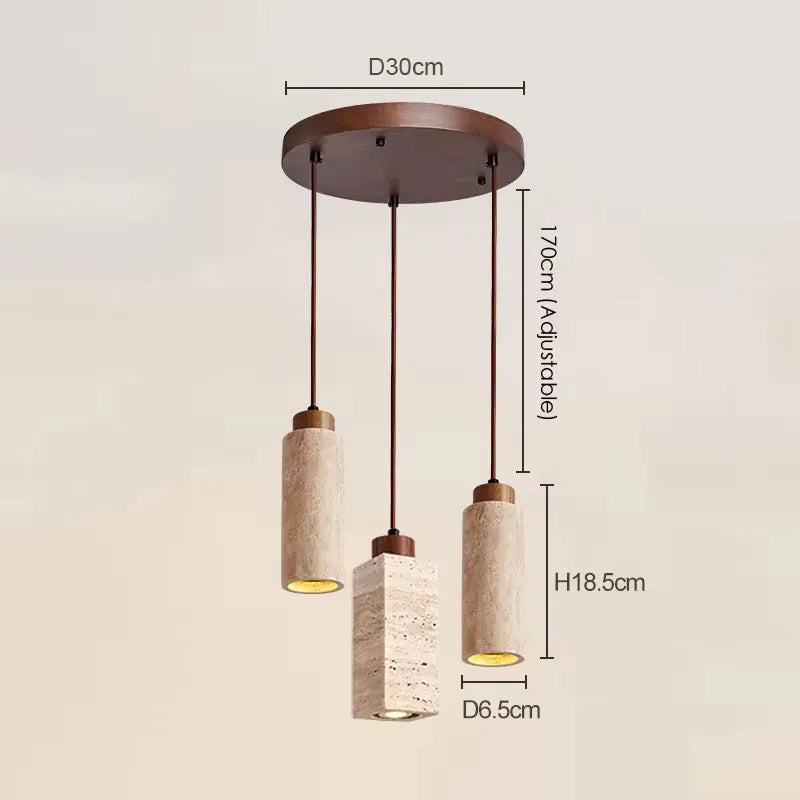 Lampadario in Marmo Giallo a 3 Teste - Eleganza e Raffinatezza per Ogni Ambiente