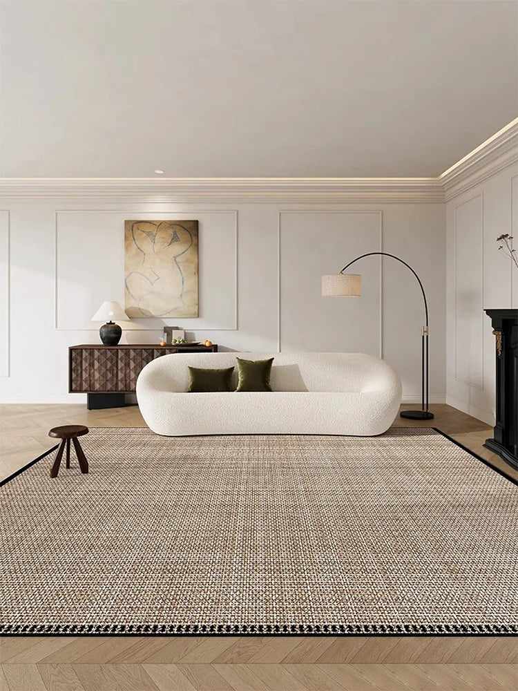 Tappeto Scozzese Artistico Beige e Nero - Eleganza e Comfort per Ogni Ambiente