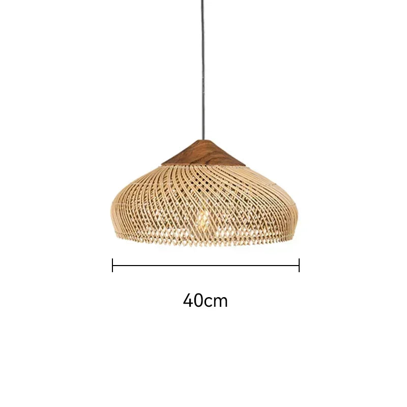 Lampada da Soffitto in Bambù e Rattan - Design Artigianale