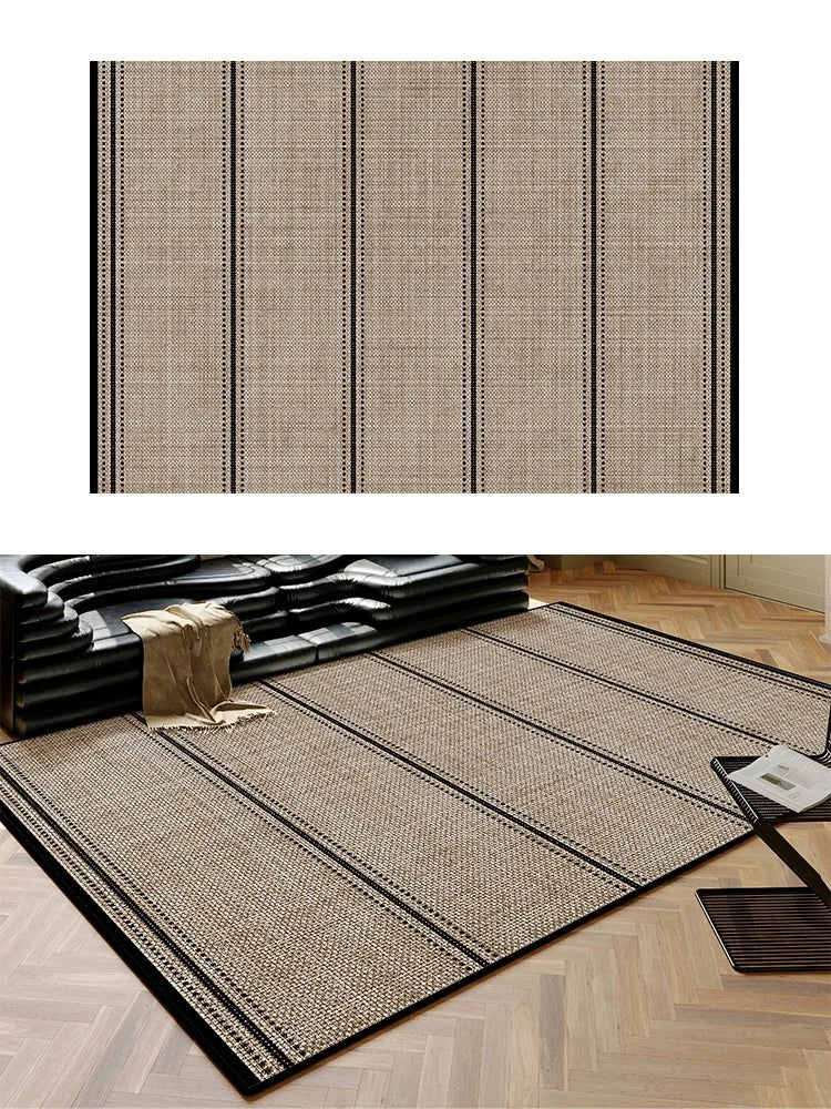 Tappeto Scozzese Artistico Beige e Nero - Eleganza e Comfort per Ogni Ambiente