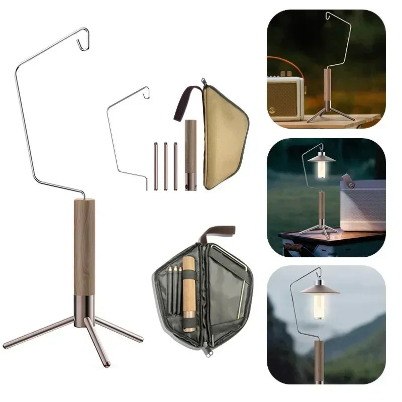 Supporto Pieghevole per Lanterna da Campeggio - Portatile e Pratico per Illuminazione Esterna