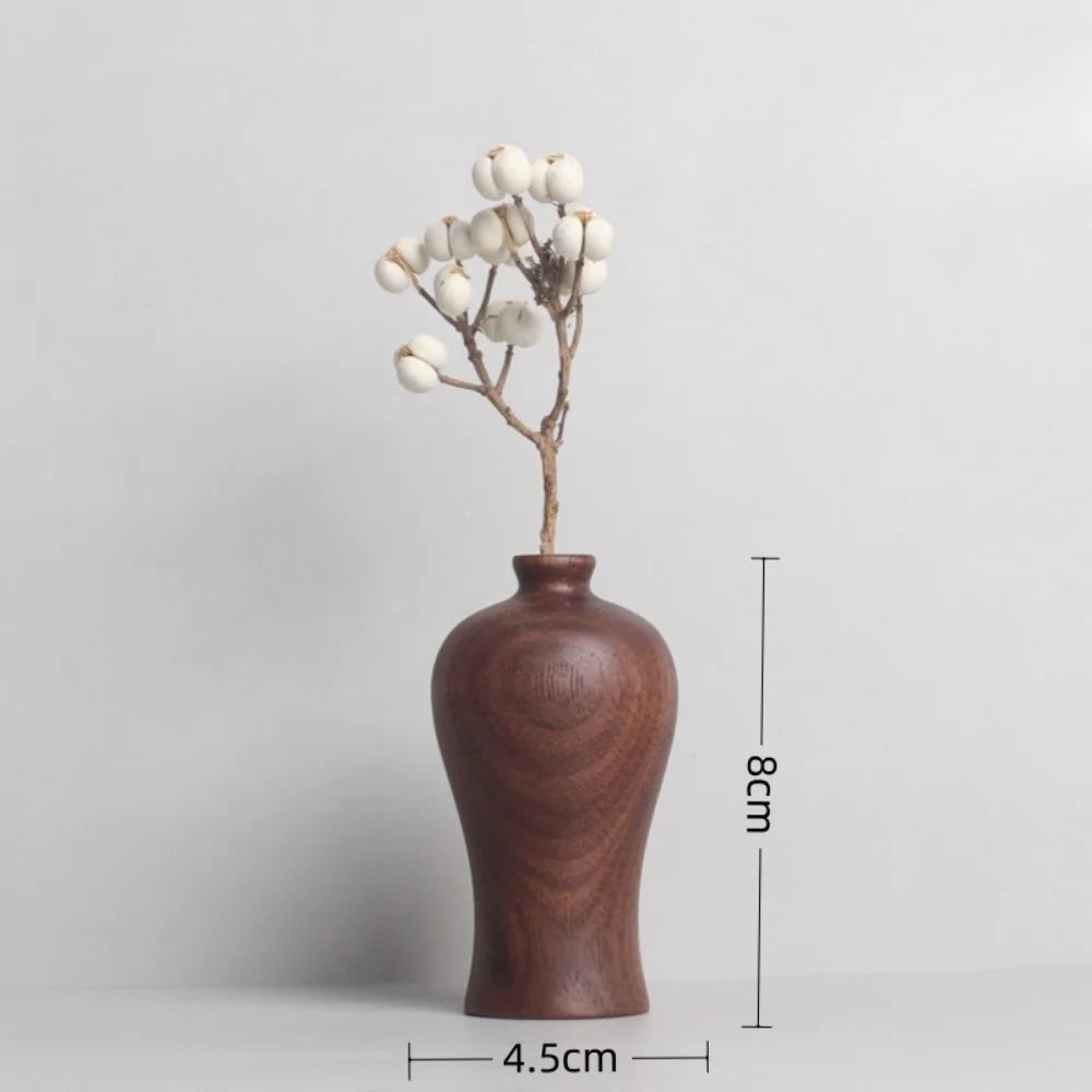Vaso in Legno Massello Noce Nera: Eleganza Artigianale per la Tua Casa