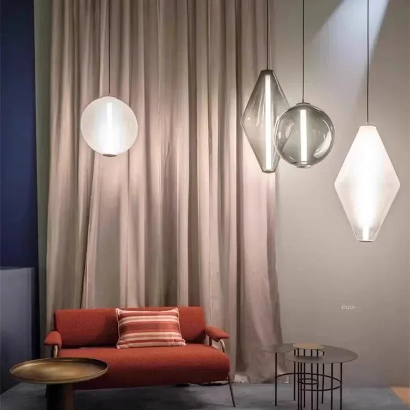 Pure Nordic Glow - Lampadario Sospeso in Vetro Minimalista