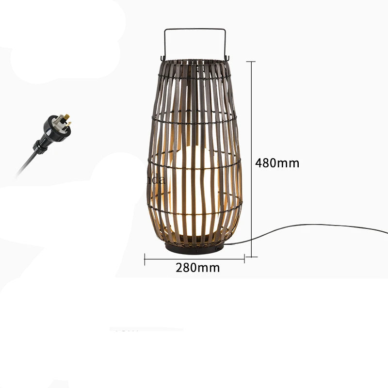Luce Solare Portatile in Rattan per Atmosfere Eleganti