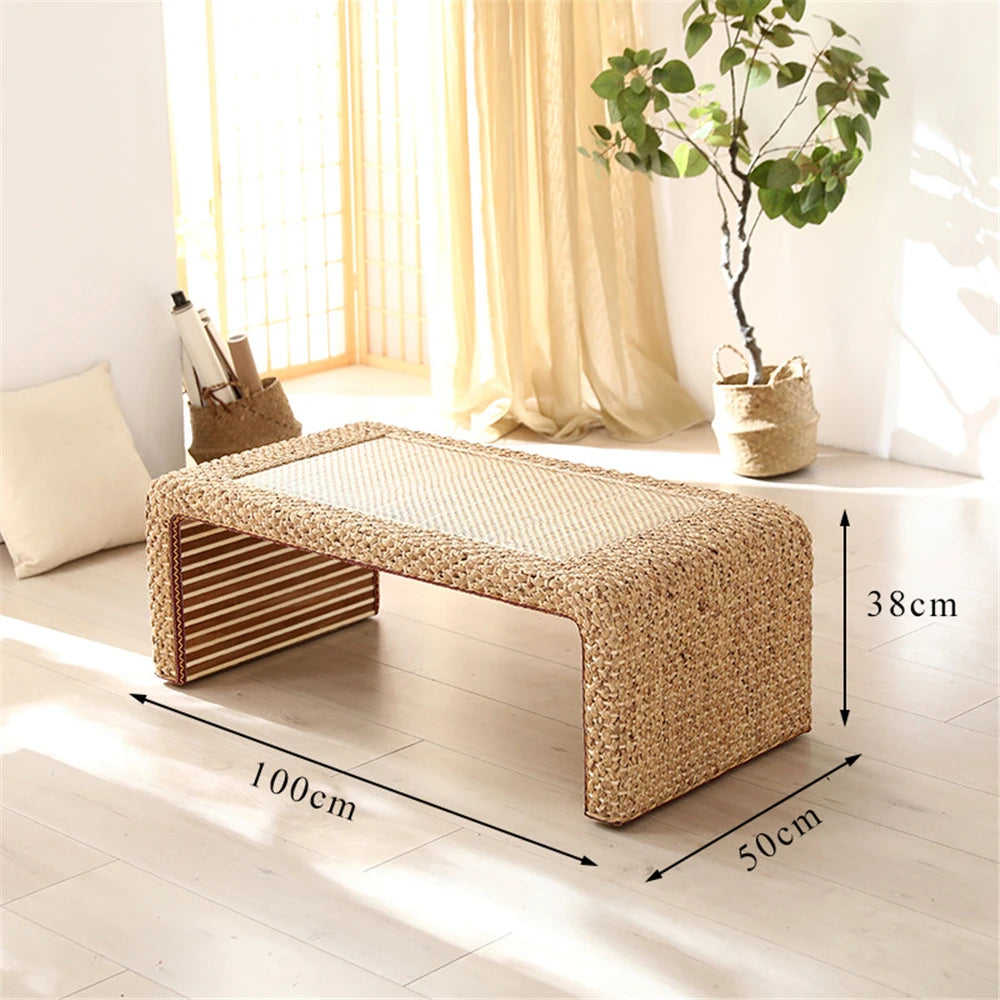 Stile Rustico con Tavolino da Caffè in Rattan