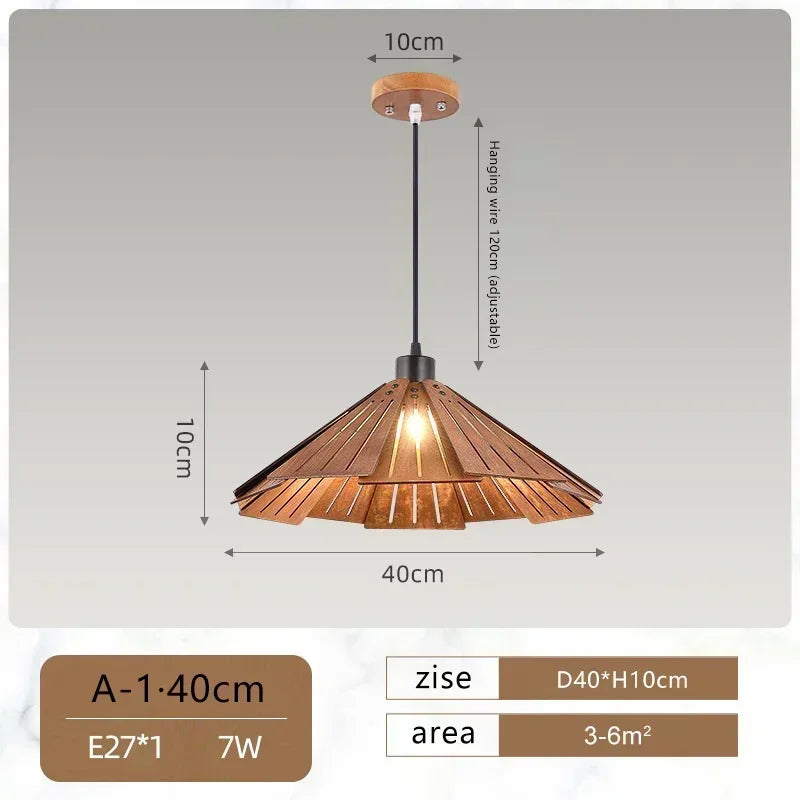 Lampada a Sospensione Retrò in Legno - Eleganza e Stile per Ogni Ambiente