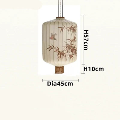 Lampada Lanterna in Tessuto Asiatico - Eleganza Retrò per Ogni Ambiente