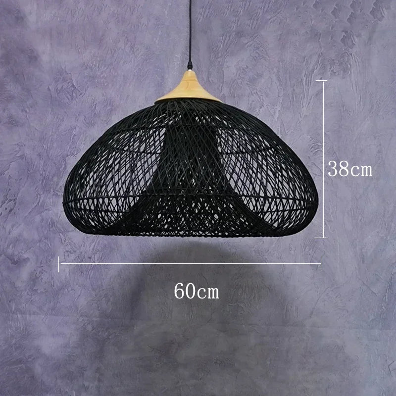 Lampada da Soffitto in Bambù e Rattan - Design Artigianale