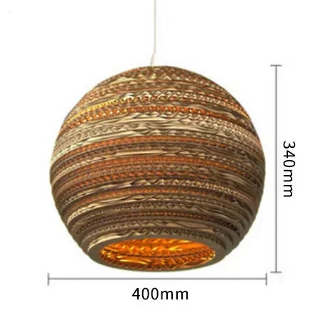 Lampada a Globo in Carta Ondulata - Eleganza Naturale per Ogni Ambiente