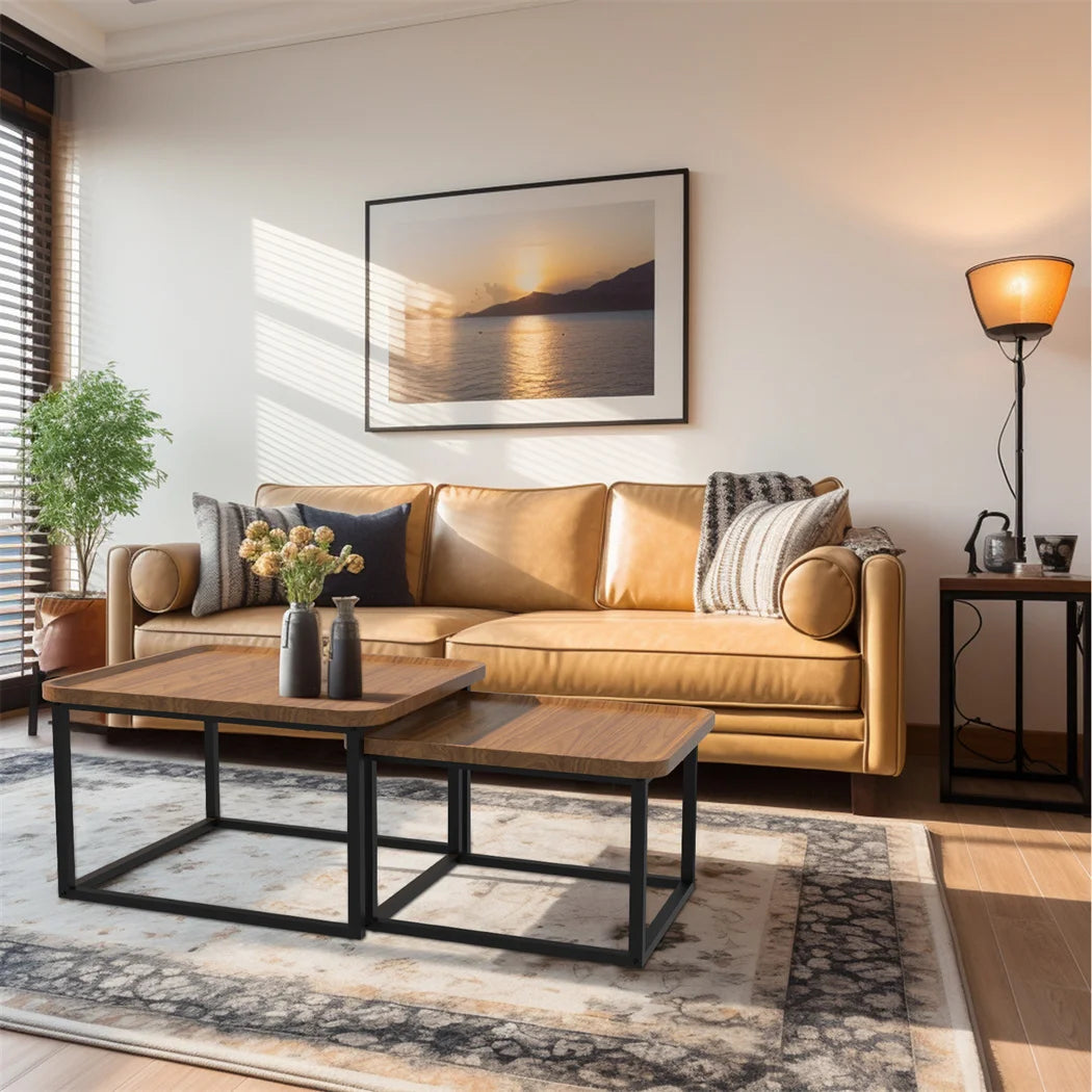 Set di 2 Tavolini Industriali LUVODI - Stile e Funzionalità per il Tuo Soggiorno