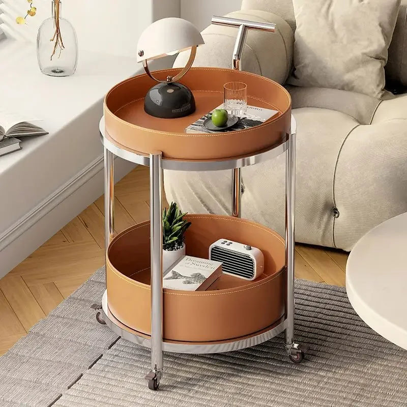 Tavolino Portaoggetti in Pelle Sella Italiana: Eleganza e Funzionalità per il Tuo Soggiorno