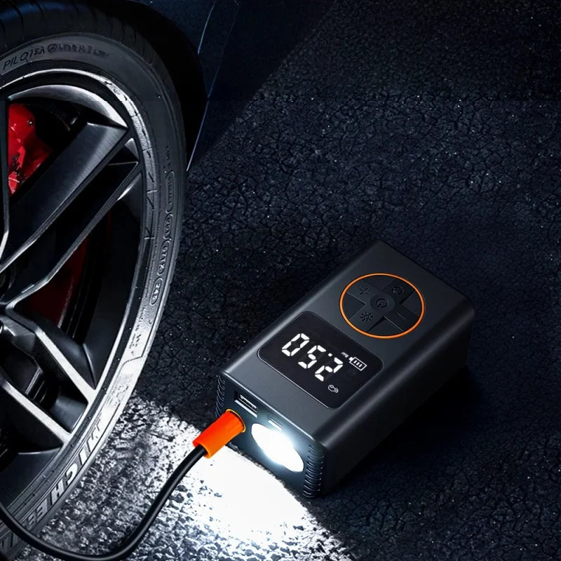 Portable Tire Inflator Air Compressor with Auto Shut-Off, 150Psi Car Tire Pump with Digital Pressure Gauge/Led Light, Rechargeable Lithium Battery, Suitable for Car Tires, Motorcycles, Balls, and Sports Equipment