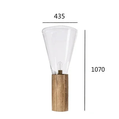 Lampada da Terra Moderna in Legno e Vetro - Eleganza e Creatività per Ogni Ambiente