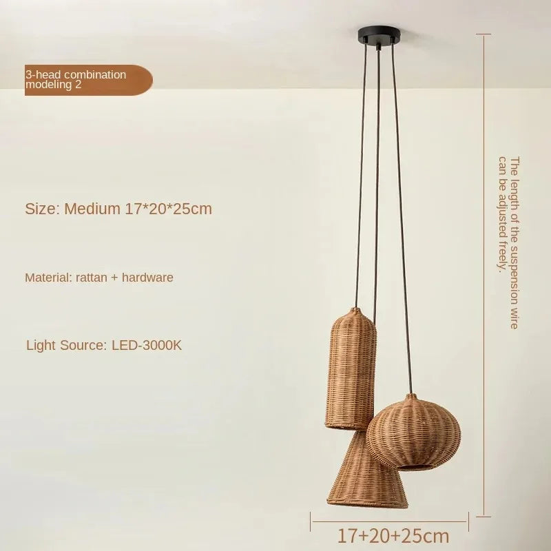 Lampada Wabi Sabi in Rattan - Design Giapponese Intrecciato a Mano
