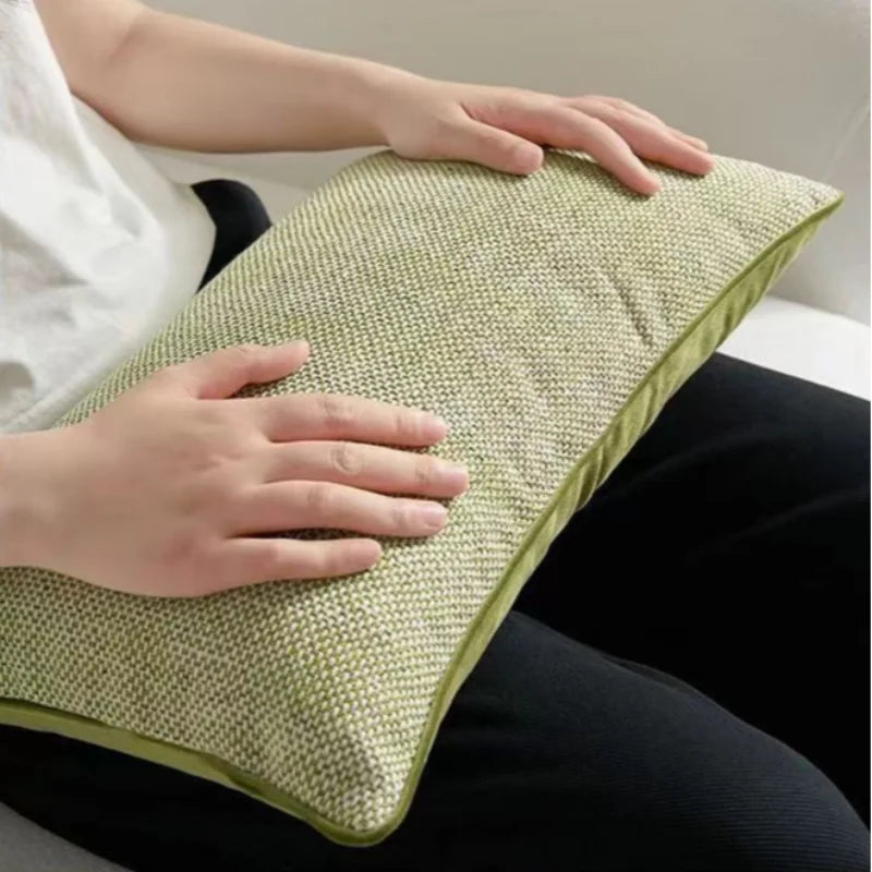 Federa per Cuscino Verde di Fascia Alta - Design Moderno con Texture Geometrica