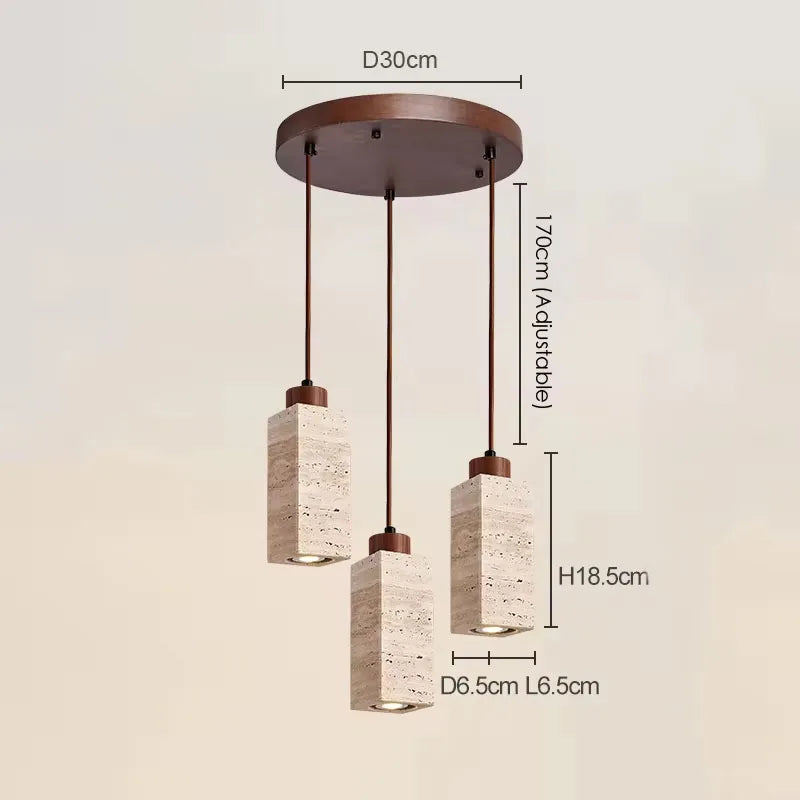 Lampadario in Marmo Giallo a 3 Teste - Eleganza e Raffinatezza per Ogni Ambiente