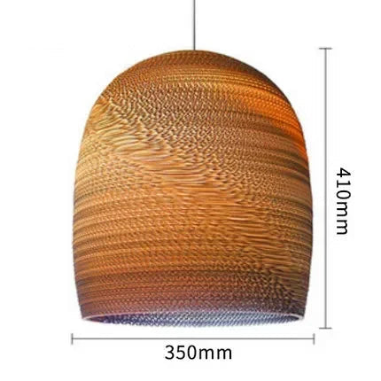 Lampada a Globo in Carta Ondulata - Eleganza Naturale per Ogni Ambiente