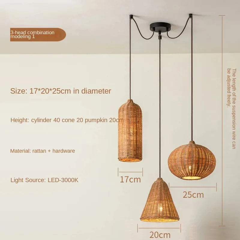 Lampada Wabi Sabi in Rattan - Design Giapponese Intrecciato a Mano