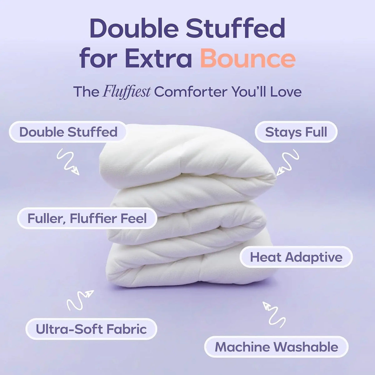 Marshmellow Comforter, Oeko-TEX Fabric (Gray, King/Cali King)