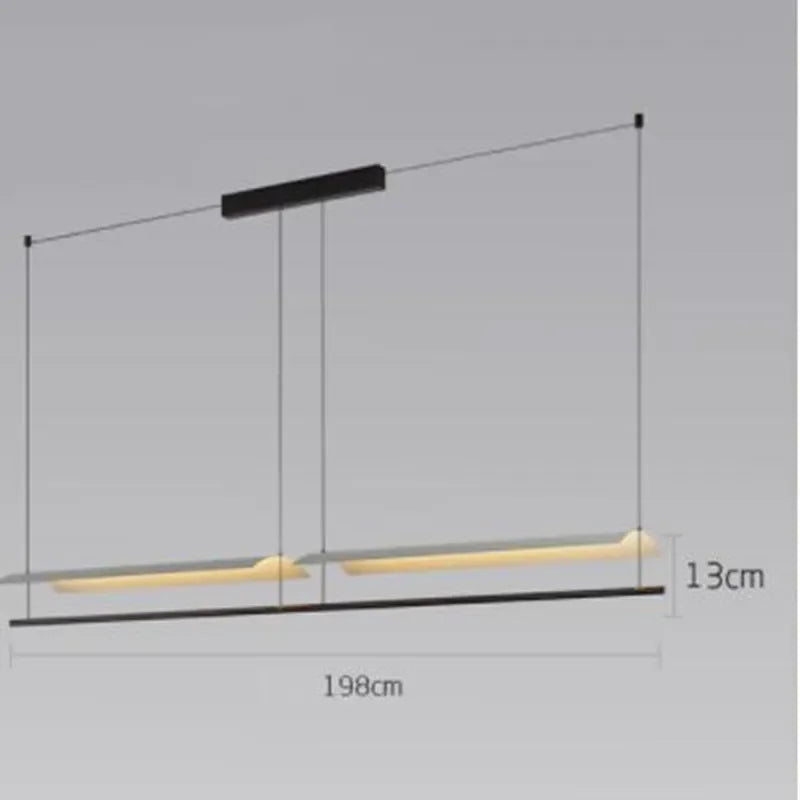 Lampadario Minimalista Scandinavo - Design Lungo e Moderno per Ristoranti e Uffici