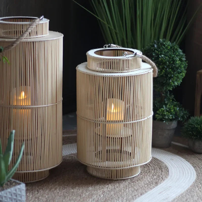 Lampada a Vento Intrecciata a Mano - Design Giapponese Retro per un'Atmosfera Zen