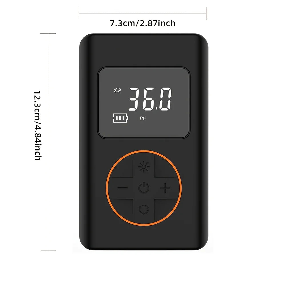 Portable Tire Inflator Air Compressor with Auto Shut-Off, 150Psi Car Tire Pump with Digital Pressure Gauge/Led Light, Rechargeable Lithium Battery, Suitable for Car Tires, Motorcycles, Balls, and Sports Equipment