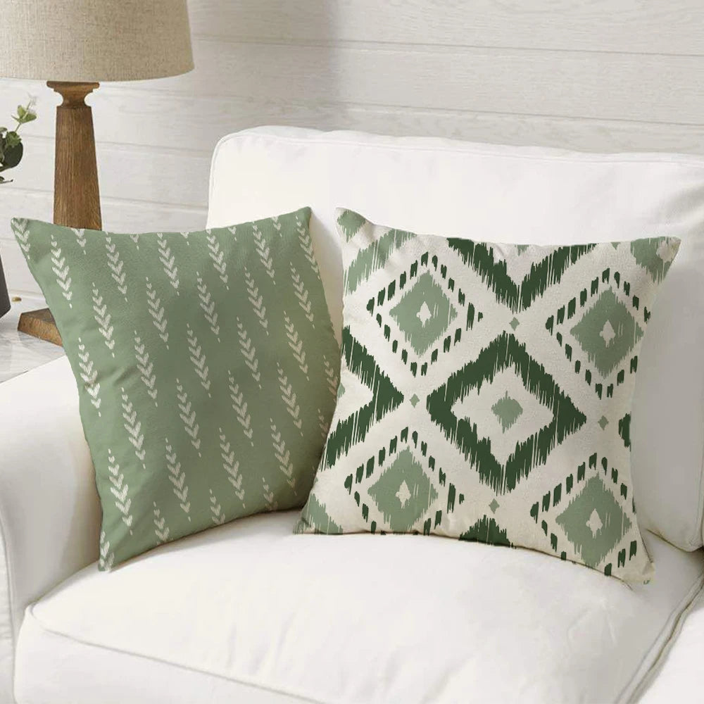 Federa Verde Bohemien - Eleganza Geometrica per la Tua Casa