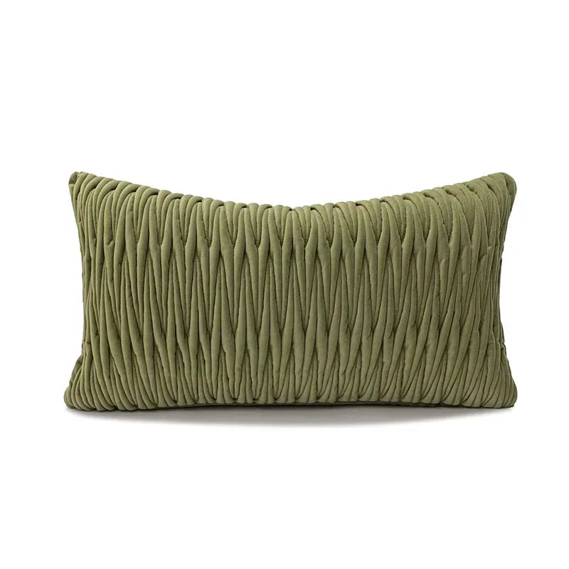 Federa per Cuscino Verde di Fascia Alta - Design Moderno con Texture Geometrica