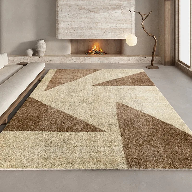 Tappeto Geometrico Crema e Marrone - Eleganza e Comfort per Ogni Stanza