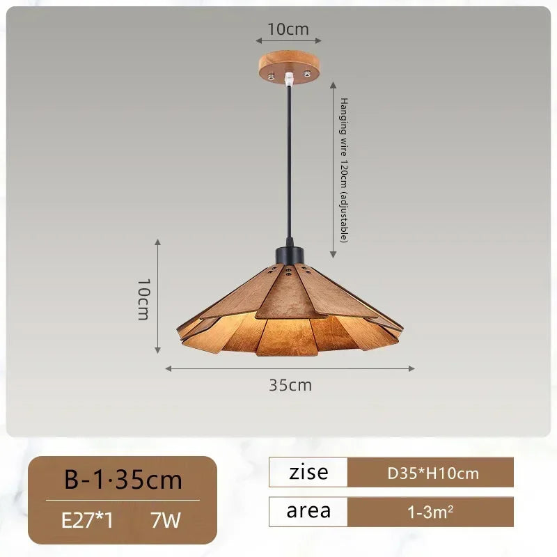 Lampada a Sospensione Retrò in Legno - Eleganza e Stile per Ogni Ambiente