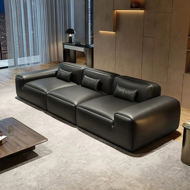 Divano in Pelle Minimalista Italiano - Lusso e Comfort per Ogni Ambiente