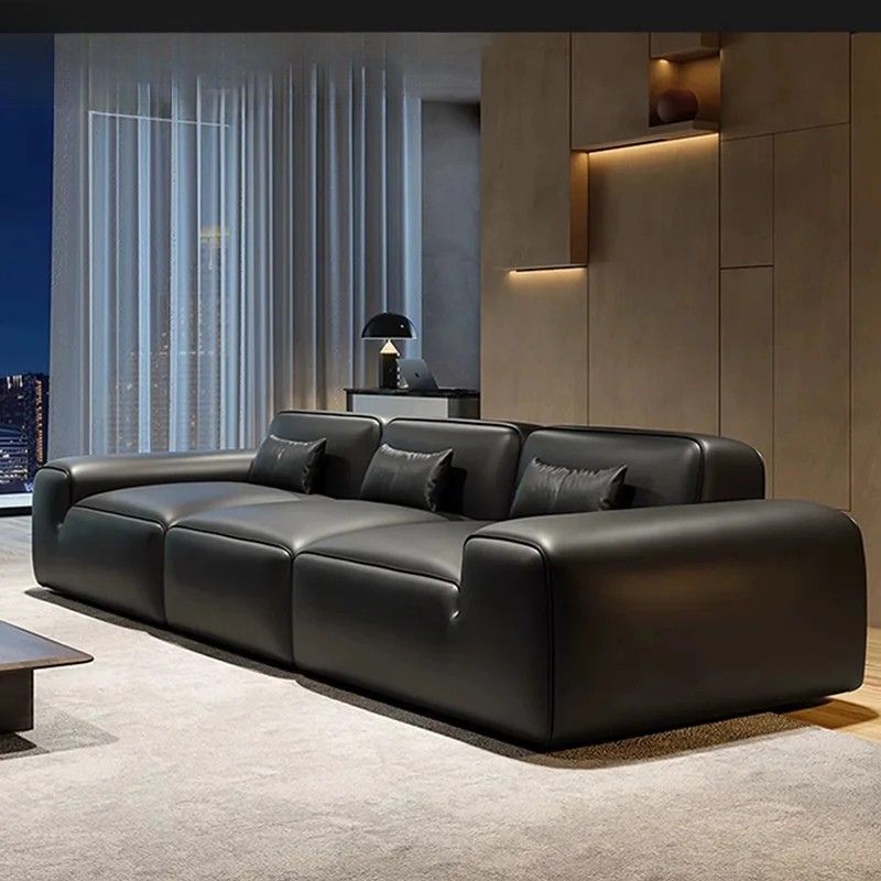 Divano in Pelle Minimalista Italiano - Lusso e Comfort per Ogni Ambiente