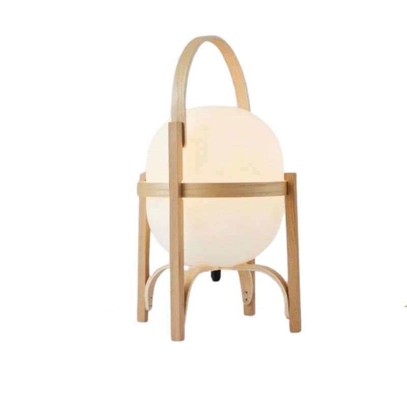 Lampada da Terra Nordica in Vetro e Legno - Eleganza e Stile Wabi-Sabi per Ogni Ambiente