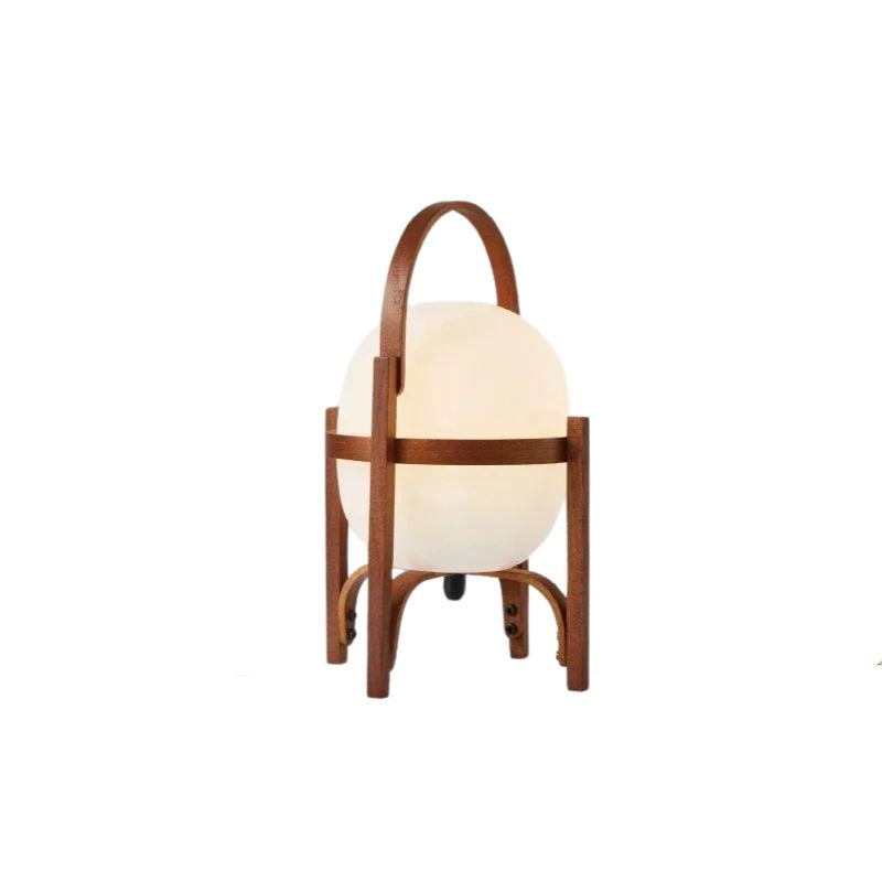 Lampada da Terra Nordica in Vetro e Legno - Eleganza e Stile Wabi-Sabi per Ogni Ambiente