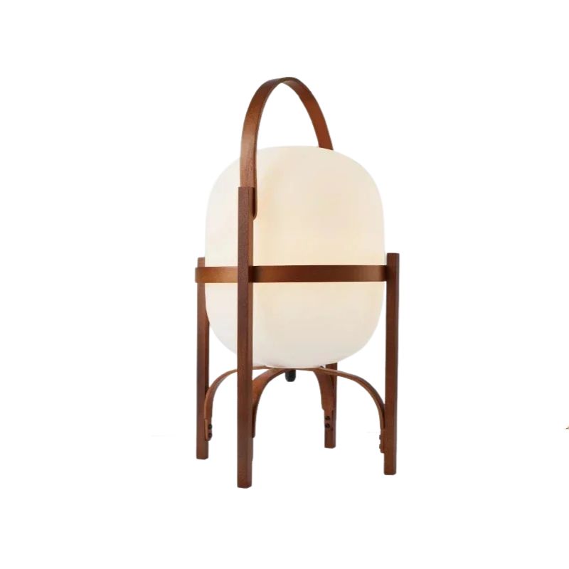 Lampada da Terra Nordica in Vetro e Legno - Eleganza e Stile Wabi-Sabi per Ogni Ambiente